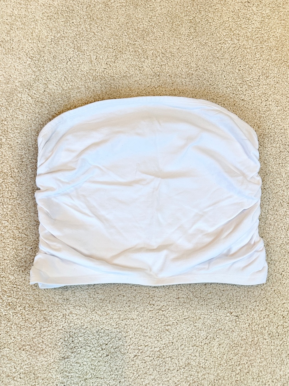 Abercrombie • Ruched White Cotton Tube Top • M